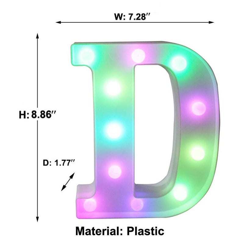 Pooqla Colorful LED Marquee Letter Lights with Remote â€“ Light Up Marquee Signs â€“ Party Bar Letters with Lights Decorations for The Home - Multicolor D - Image 5
